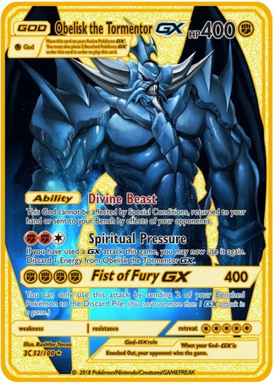 Carte Gold en Métal Pokémon Obelisk