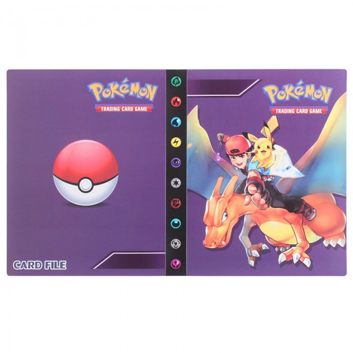 Classeur Pokémon Dracaufeu et Sacha