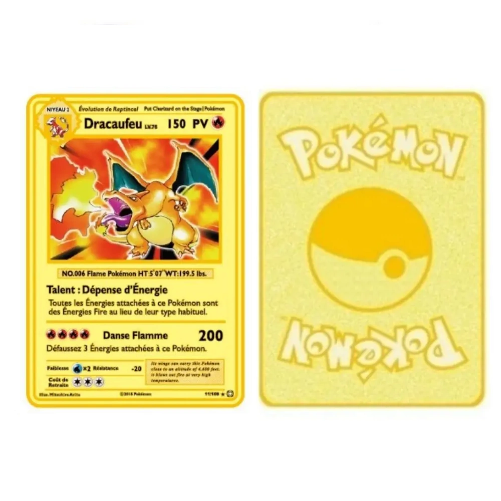 Carte Gold Pokémon Dracaufeu Edition 1 – Image 2